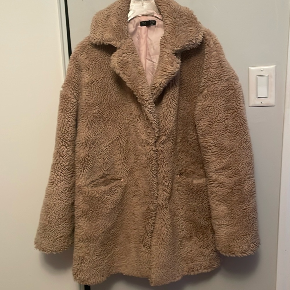 Topshop faux Sherpa teddy coat size 4